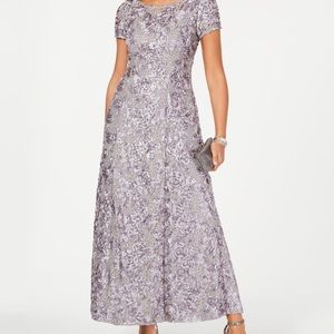 Silver, Dove Gray Gown, NWT